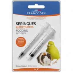 Lot de 2 seringues alimentaires oiseaux et rongeurs 1ML et 2,5ML - Francodex