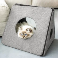 Maison de jeu pour chat en feutre Alan gris - D&D Home