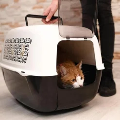 Maison de toilette chat plastique recyclé Prima Decor noire - Ferplast