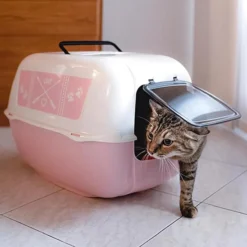 Maison de toilette chat plastique recyclé Prima Decor rose - Ferplast