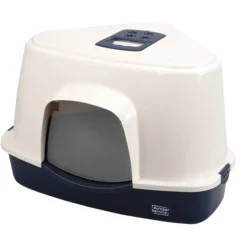 Maison de toilette chat triangle Prism L blanc et bleu foncé - Ebi