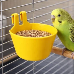 Mangeoire oiseaux en plastique avec crochets jaune - Gaun
