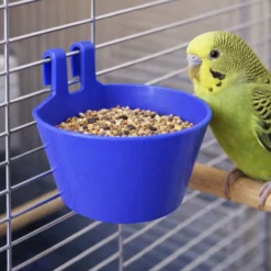 Mangeoire oiseaux en plastique avec crochets bleue - Gaun