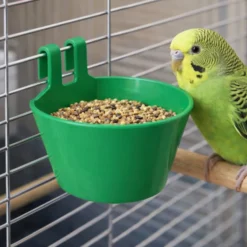 Mangeoire oiseaux en plastique avec crochets verte - Gaun