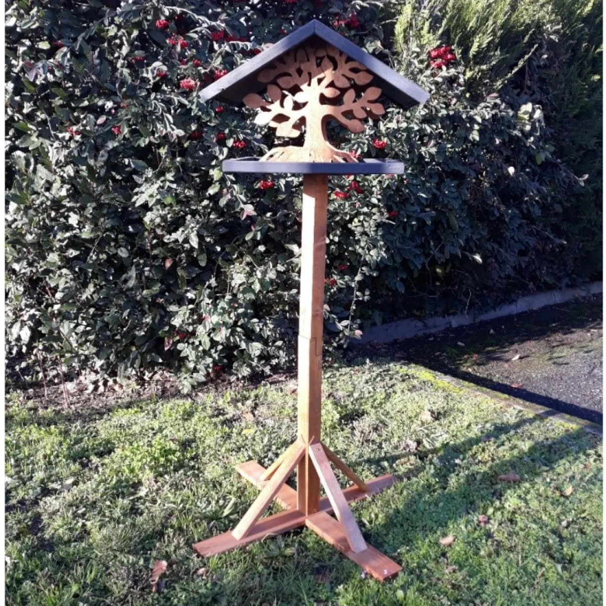 Mangeoire oiseaux sur pied Arbre à construire bois Epicéa FSC