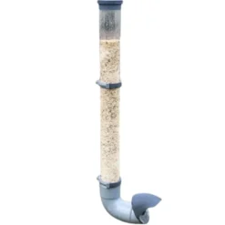 Mangeoire poule en plastique gris tube transparent Altéa 7kg - Evena