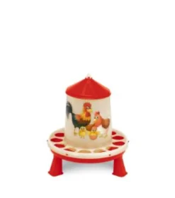 Mangeoire poule en plastique Eco 2Kg Happy Range avec pieds - Gaun