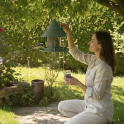 Mangeoire pour oiseaux sauvages modulable Céleste vert olive - Evena