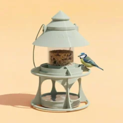 Mangeoire pour oiseaux sauvages modulable Céleste avec module abreuvoir vert de gris - Evena