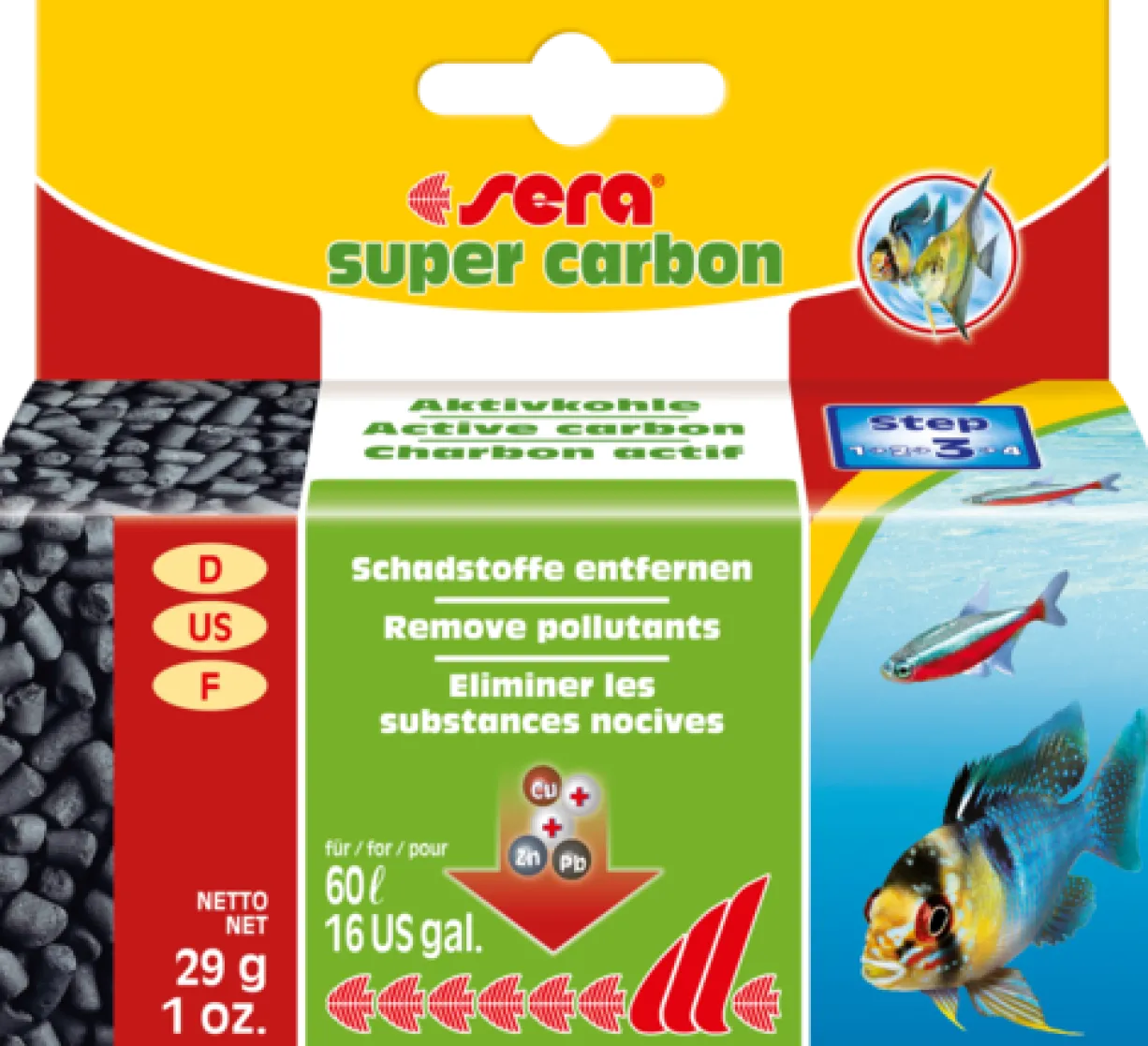 Masse filtrante aquarium charbon Super Carbon 29g - Sera