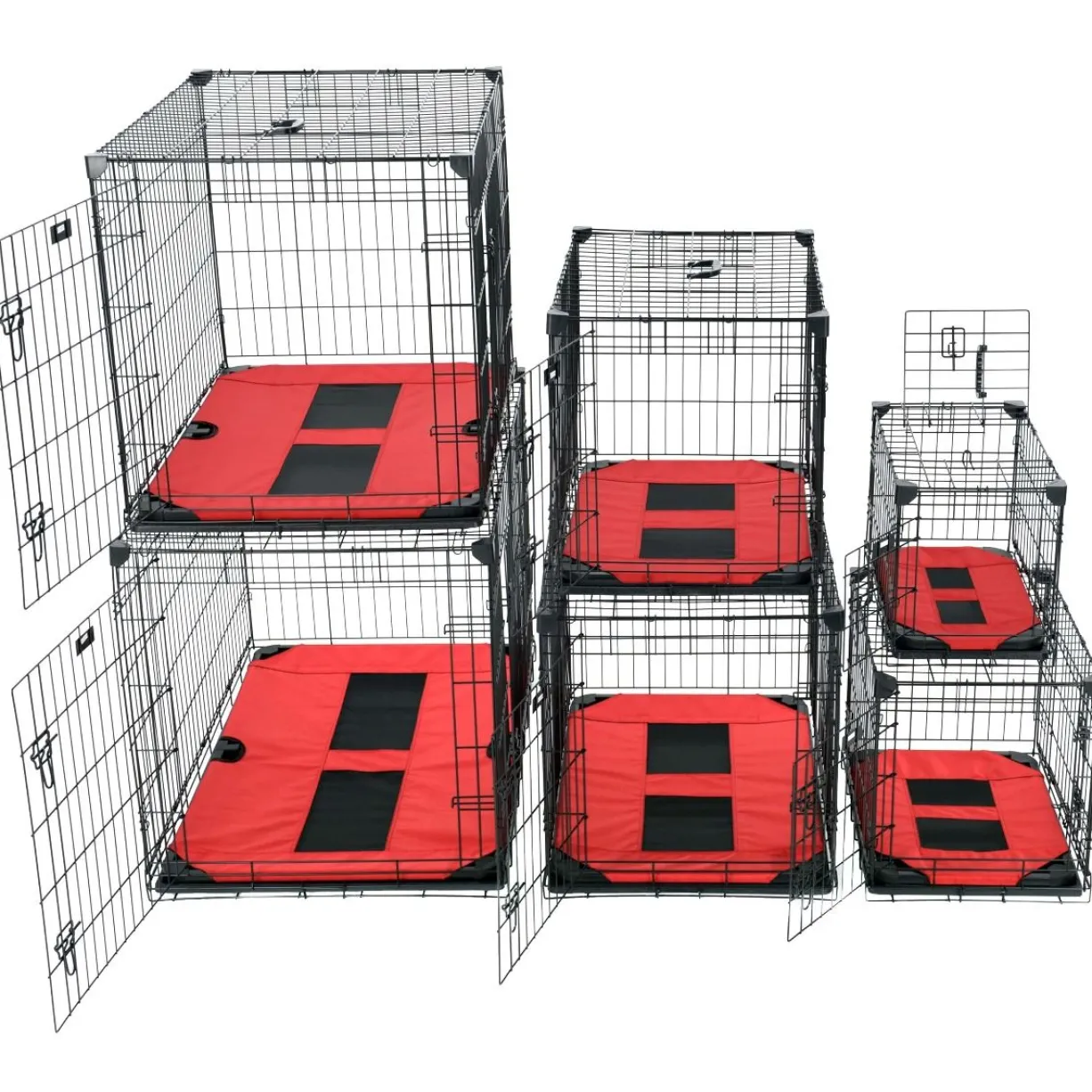 Matelas confort surélevé chien XL rouge 117 x 74 x 19 cm - Lucky Dog