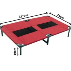 Matelas confort surélevé chien XL rouge 117 x 74 x 19 cm - Lucky Dog
