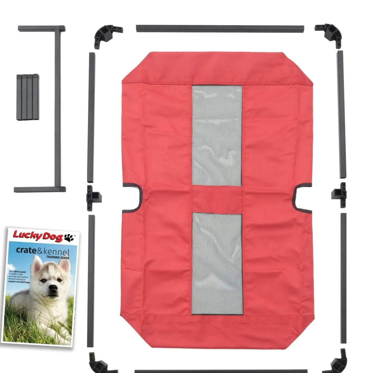 Matelas confort surélevé chien XL rouge 117 x 74 x 19 cm - Lucky Dog
