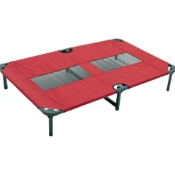 Matelas confort surélevé chien XL rouge 117 x 74 x 19 cm - Lucky Dog