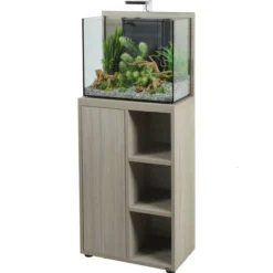 Meuble pour aquarium poisson équipé Idro 50 zebrano gris - Zolux