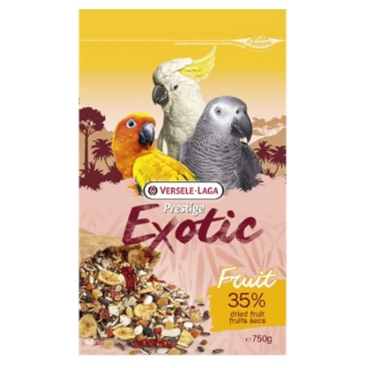Mélange savoureux pour perroquets et grandes perruches Prestige Premium Exotic Fruit 750g - Versele Laga
