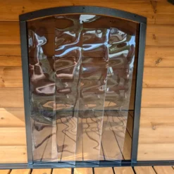 Niche à chien American Staff avec armature en acier et terrasse couverte taille L