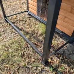 Niche à chien American Staff avec armature en acier et terrasse couverte taille L