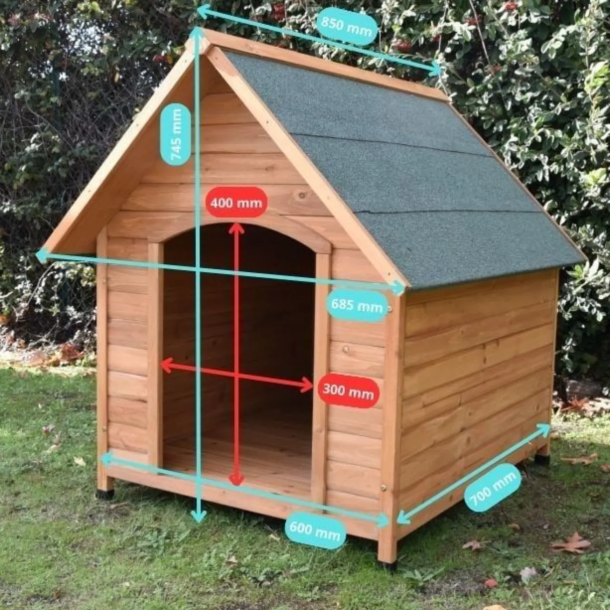 Niche chien Natura toit shingle taille M
