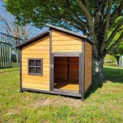 Niche Malinois avec porte sécurisée et ouverture latérale taille XL