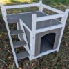 Niche pour chat et petit chien Iroquois avec balcon taille S