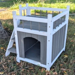 Niche pour chat et petit chien Iroquois avec balcon taille S