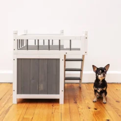 Niche pour chat et petit chien Iroquois avec balcon taille S