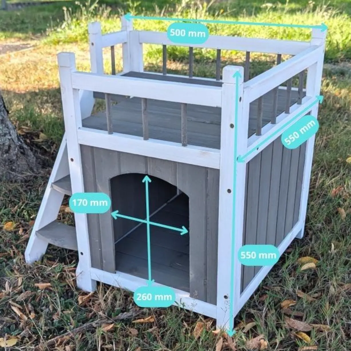 Niche pour chat et petit chien Iroquois avec balcon taille S