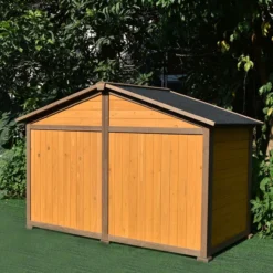 Niche pour chien Double toit shingle noir taille M