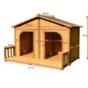 Niche pour chien Double toit shingle noir taille XXL