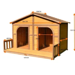 Niche pour chien Double toit shingle noir taille XXL