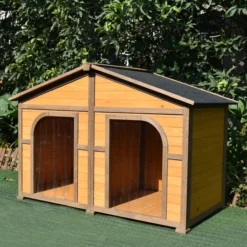 Niche pour chien Double toit shingle noir taille XXL