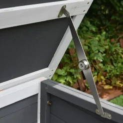 Niche pour chien Toit plat ondulé grise et blanche taille L