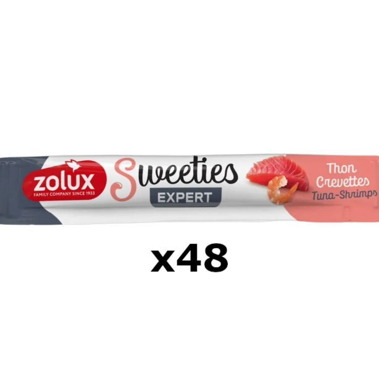 Pack friandises crémeuses chat stick Sweeties 14g thon crevette x 48 - Zolux