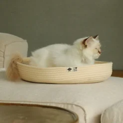Panier pour chat en corde de coton doux Jess beige - D&D Home