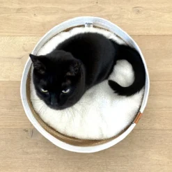 Panier pour chat en corde de papier avec coussin doux Ryan blanc - D&D Home