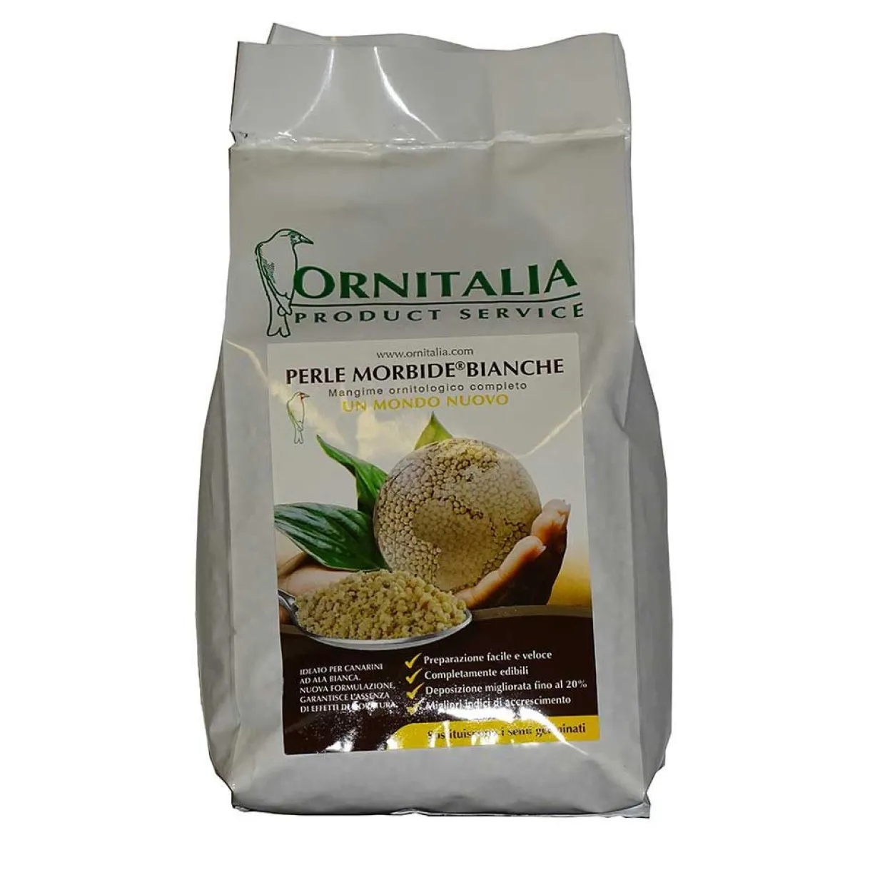 Perle morbide blanche pour oiseaux 800g - Ornitalia