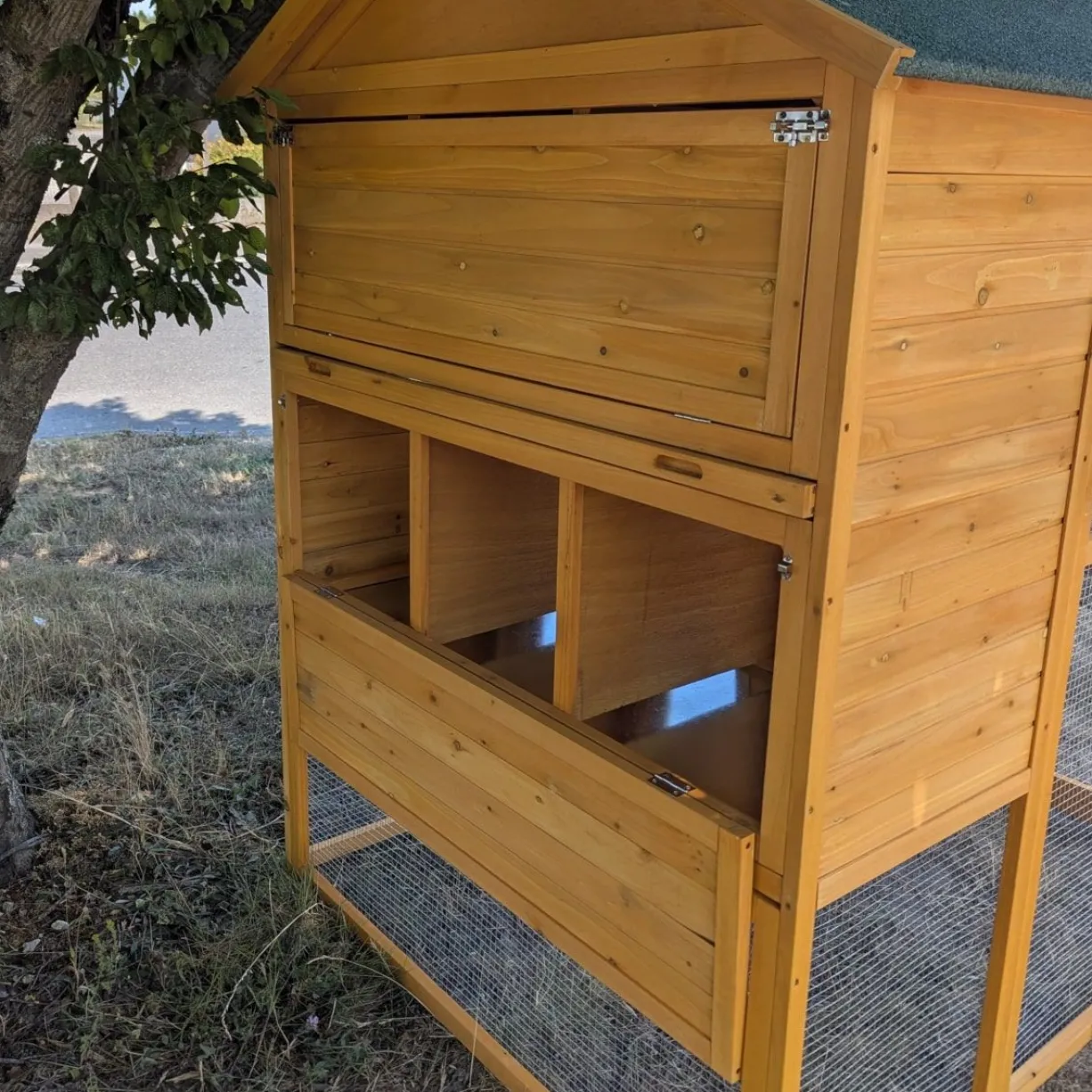 Pigeonnier en bois Huppé toit shingle vert 12 pigeons