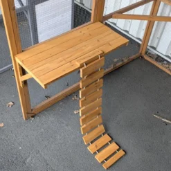 Plateforme avec pont suspendu en bois pour catio modulable chat « Kat’Venture »