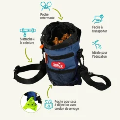 Poche à friandises chien 2 en 1 Bivouak bleue - Zolux