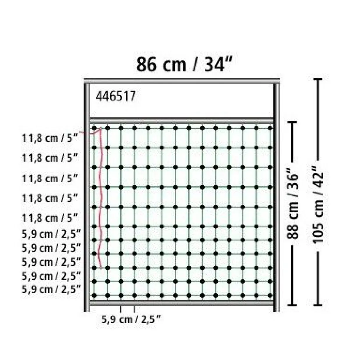 Porte pour filet poulailler électrifiable jusqu’à 90 cm - Kerbl