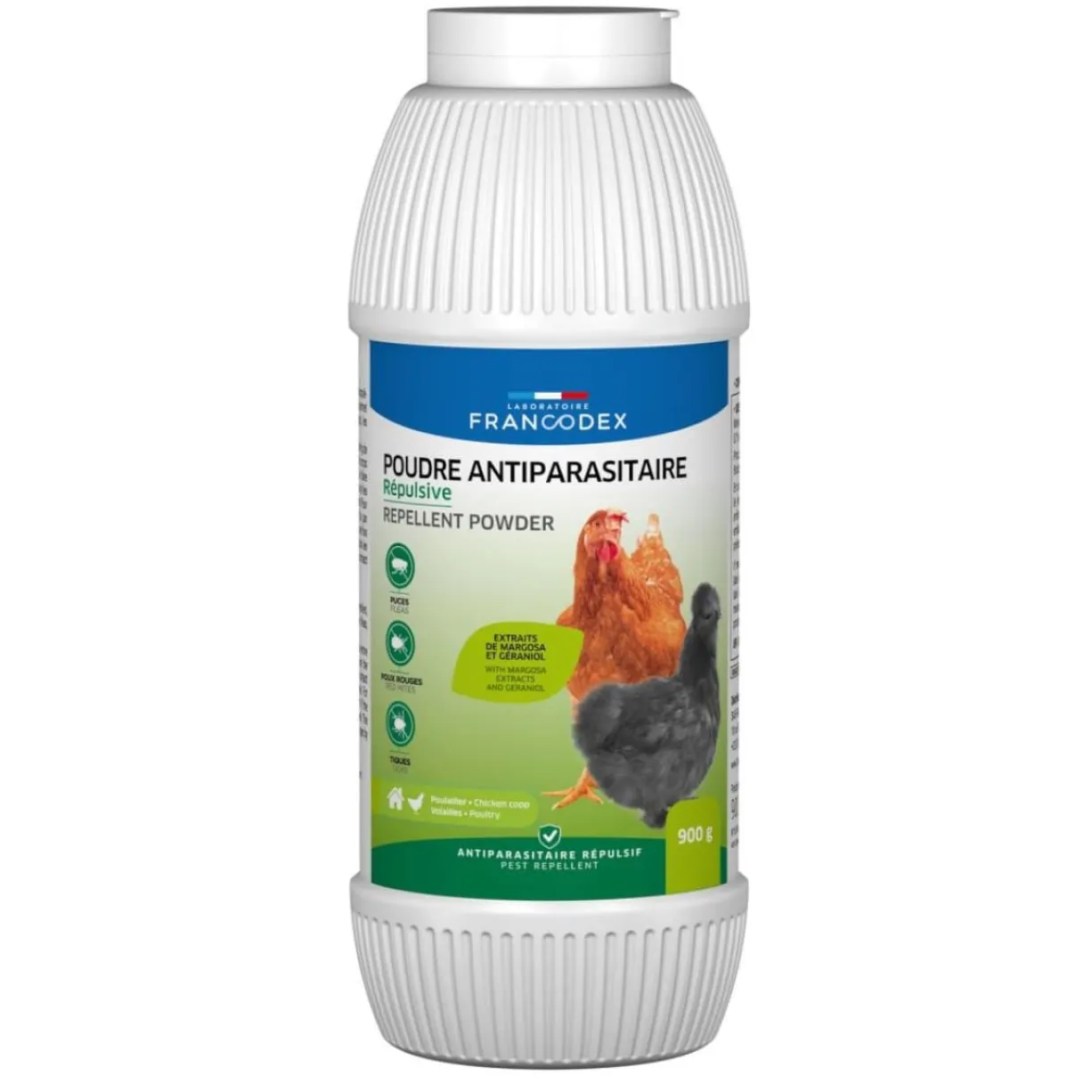 Poudre antiparasitaire répulsive poule 900g - Francodex