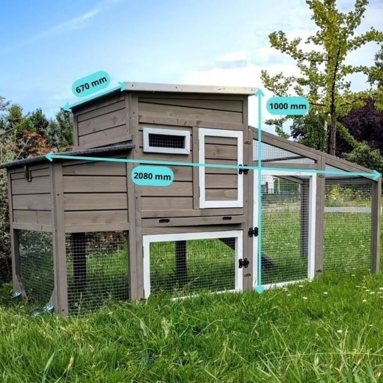 Poulailler mobile Sunny toit shingle et polycarbonate jusqu’à 6 poules