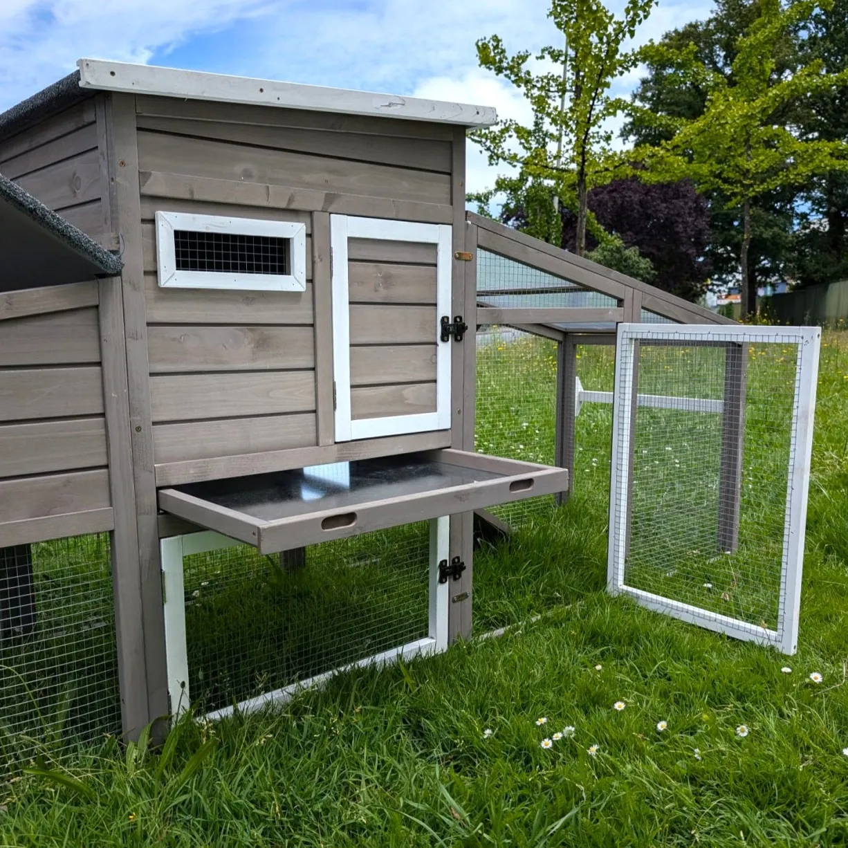 Poulailler mobile Sunny toit shingle et polycarbonate jusqu’à 6 poules