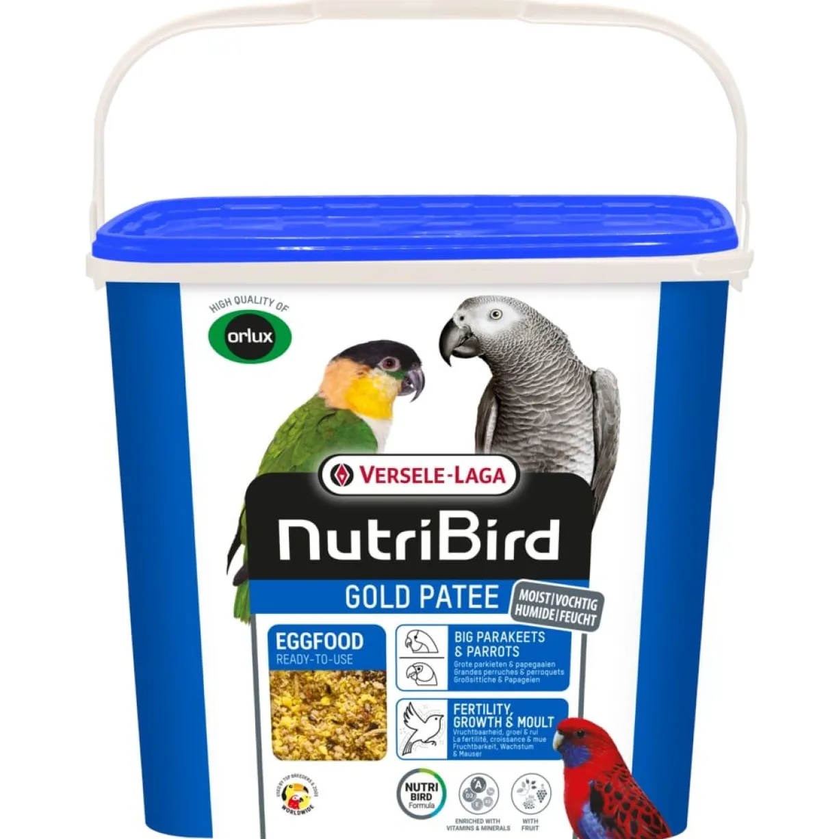 Pâtée aux œufs pour grandes perruches et perroquets NutriBird Gold Patee 5kg - Versele Laga
