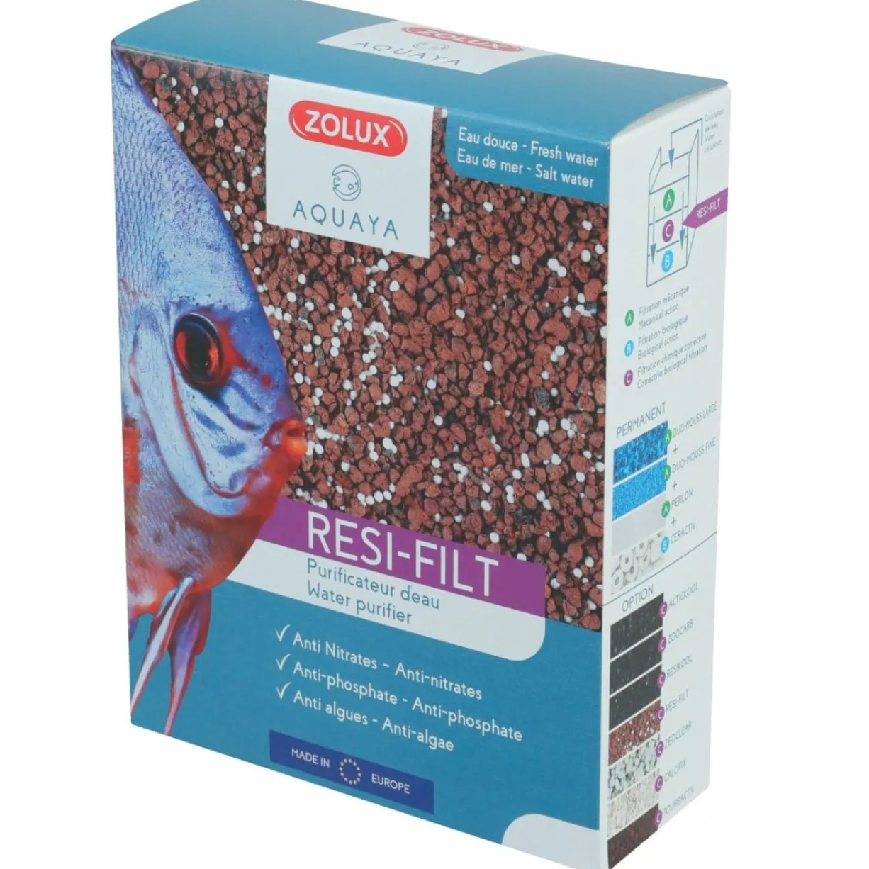 Purificateur d’eau anti algues Aquaya Resi-Filt 500ML / 240g - Zolux