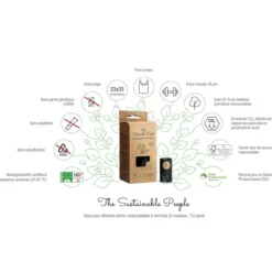 Sacs à déjections chien certifiés compostables 3 x 8 rouleaux - The Sustainable People