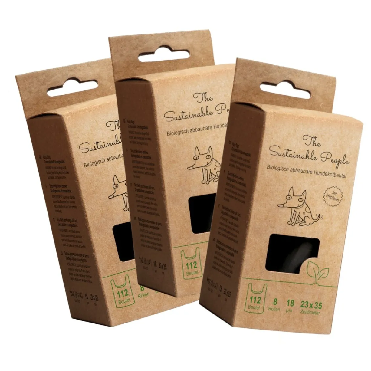 Sacs à déjections chien certifiés compostables 3 x 8 rouleaux - The Sustainable People