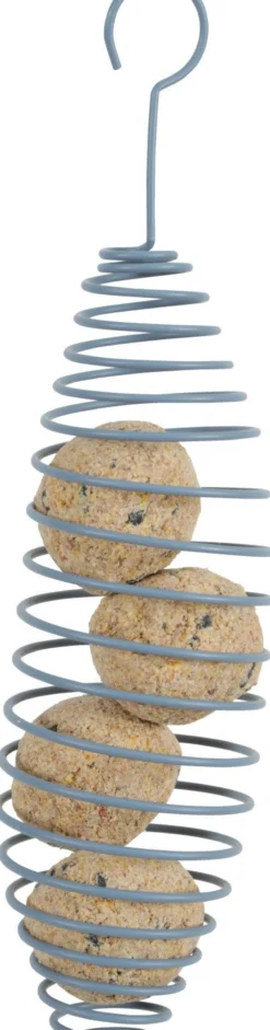 Support pour boules de graisse oiseaux du jardin spirale 30 cm bleu orage - Zolux