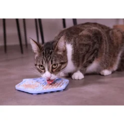 Tapis à lécher chat en silicone bleu - Zolux